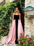 Sweetheart Velvet Detachable Black & Pink Prom Dress