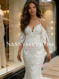 Cap Sleeve Lace Trumpet Mermaid Sweep Train Wedding Dress