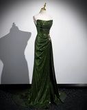 Olive Green Trumpet Mermaid Sequin Prom Dress