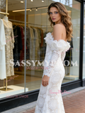 Off The Shoulder Lace Trumpet Mermaid Long Sleeve Wedding Dress