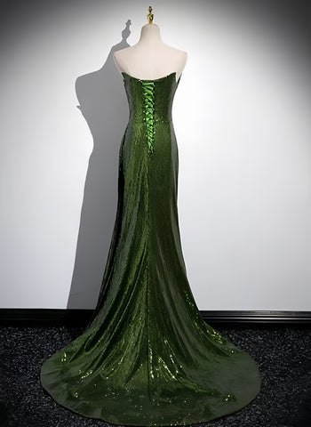 Olive Green Trumpet Mermaid Sequin Prom Dress US2 / Black Olive Green Trumpet Mermaid Sequin Prom Dress US2 / Black