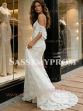 Cap Sleeve Lace Trumpet Mermaid Sweep Train Wedding Dress