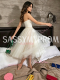 White Sweetheart A Line Tulle Homecoming Dress