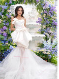 Satin Short Mini Flower Two Piece Wedding Dress