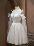 Tulle Lace Knee Length Appliques A-Line Homecoming Dress
