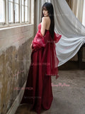 Burgundy Off The Shoulder Trumpet Mermaid Prom Dress