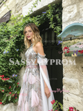 Halter Pink Sequin A Line Tulle Beading Prom Dress