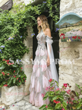 Halter Pink Sequin A Line Tulle Beading Prom Dress