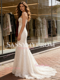Sweetheart Trumpet Mermaid Lace Tulle Wedding Dress