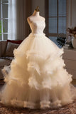 Tulle Ruffles A Line Sweetheart Champagne Prom Dress