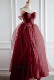 Sweetheart Sheer Layered Blush Pink Strapless Prom Dress