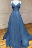 Draped Bodice A-Line Yellow Tulle Prom Dress