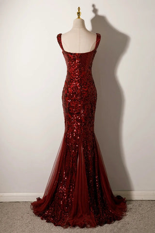Mermaid Sequins Backless Burgundy Prom Dress Sassymyprom Mermaid Sequins Backless Burgundy Prom Dress Sassymyprom