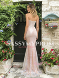 Trumpet Mermaid Organza Pink Sweetheart Wrap Prom Dress