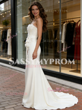 Strapless Bow Trumpet Mermaid Satin Wedding Dress