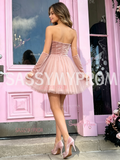 Pink Velvet Short Mini Homecoming Dress