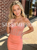 Orange Sweetheart Sequin Bodycon Homecoming Dress