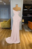 Satin Draped Ruffled Sweeping Train Orange Prom Dress