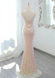 Pink Sequin Trumpet Mermaid Cut Out Prom Dress