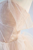 Sweetheart Sheer Layered Blush Pink Strapless Prom Dress