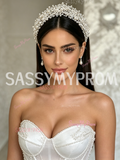 Sheath Column Sweetheart Slit Leaf Flower White Prom Dress