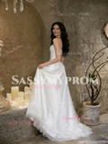 Satin Appliques Strapless A Line White Wedding Dress