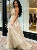 Tulle Layers A Line Sparkle One Shoulder Prom Dress