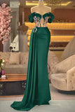 Crystal Embellished Cutout Satin Royal Blue Prom Dress