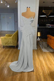 Satin Draped Ruffled Sweeping Train Orange Prom Dress