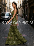 Sheath Column Oliver Flower Rose V Neck Prom Dress