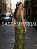 Sheath Column Oliver Flower Rose V Neck Prom Dress