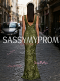 Sheath Column Oliver Flower Rose V Neck Prom Dress