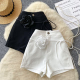 Stylish Rose Black Shorts