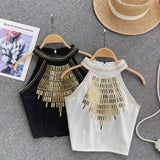 Luxurious Gold Polished High-Neck Top