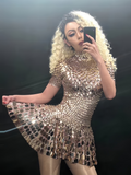 Sexy Sequin Silver Short Mini Party Dress