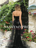 Off The Shoulder Black Tulle Sequin Trumpet Mermaid Prom Dress