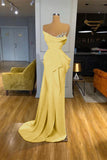Satin Draped Ruffled Sweeping Train Orange Prom Dress