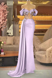 Crystal Embellished Cutout Satin Royal Blue Prom Dress