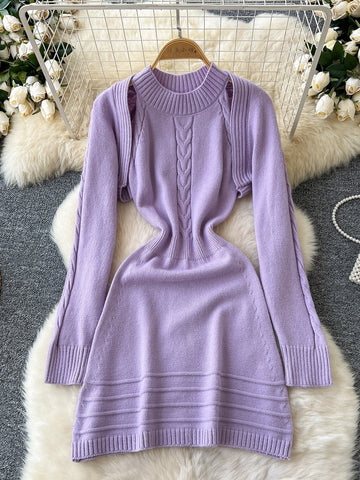 Matching Top Lilac Knit Dress