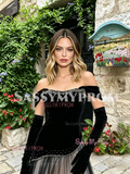 Off The Shoulder Beading Trumpet Mermaid Tulle Prom Dress