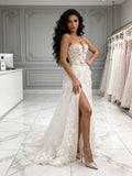 Trumpet Mermaid Sheath Column Sweetheart Appliques Wedding Dress