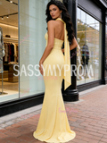 Shawl Yellow Trumpet Mermaid Strapless Satin Prom Dress