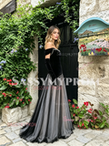 Off The Shoulder Beading Trumpet Mermaid Tulle Prom Dress