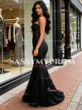 Black Sweetheart Lace Flower Beading Prom Dress