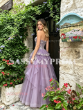 Purple Sweetheart A Line Tulle Layers Prom Dress
