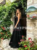 Black Halter Keyhole Sequin Trumpet Mermaid Prom Dress