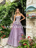 Purple Sweetheart A Line Tulle Layers Prom Dress