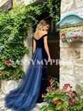 Royal Blue Velvet Off The Shouler Trumpet Mermaid Prom Dress