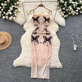 Bodycon Midi Butterfly Peach Summer Dress