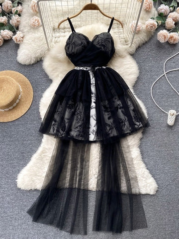 layered asymmetrical dress Arrabel Tiered Ruffle Asymmetric Midi Dress White